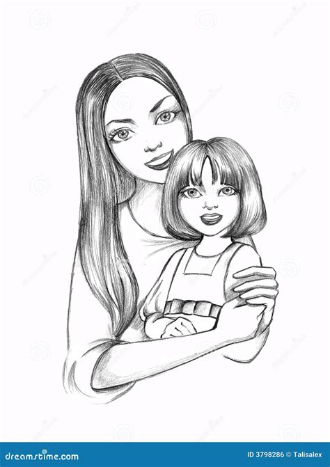 mom daughter sketch|mother and daughter images drawing.